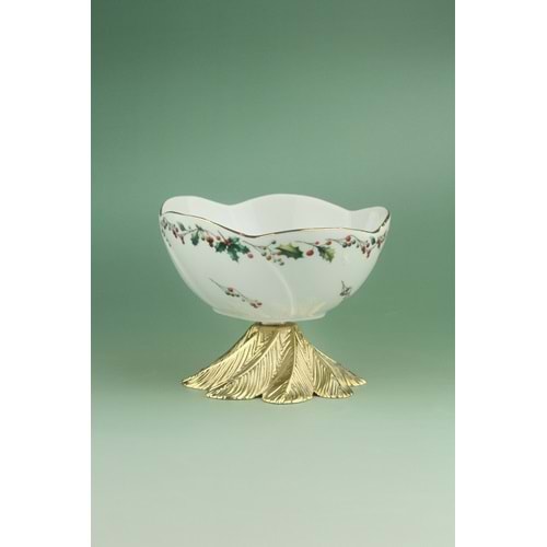 Christmas metal ayaklı porselen kase