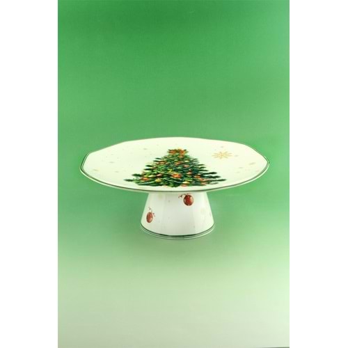 Christmas tree porselen ayaklı sunum tabağı