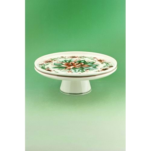 Winterberry porselen ayaklı sunum tabağı