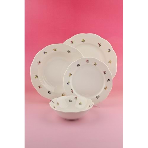 Flora porselen 2 kişilik 7 parça yemek takımı