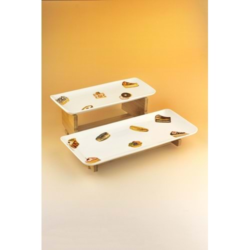 Cupcake porselen iki katlı sunumluk