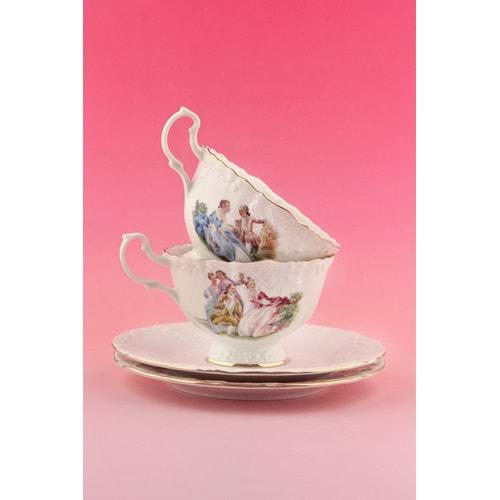 Markis altın yaldızlı 2 kişilik çay fincan takımı