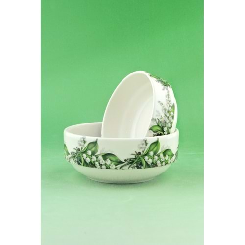 Yeşil çiçek 2 boy porselen kase