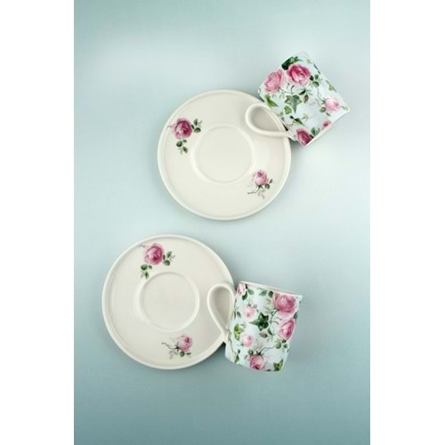 Blue ivy rose iki kişilik porselen kahve fincan takımı