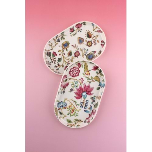 Bellarosa 2'li porselen kayık tabak