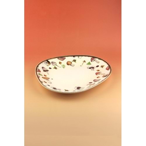 Retro mushroom porselen servis/sunum tabağı