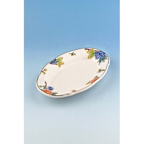 Çiçek buketi porselen kayık tabak