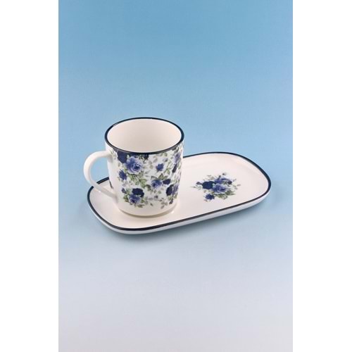 Blue ivy sunumluklu porselen kupa takımı