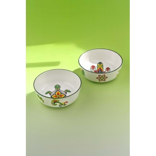 Cactus green 2 adet porselen salata kasesi