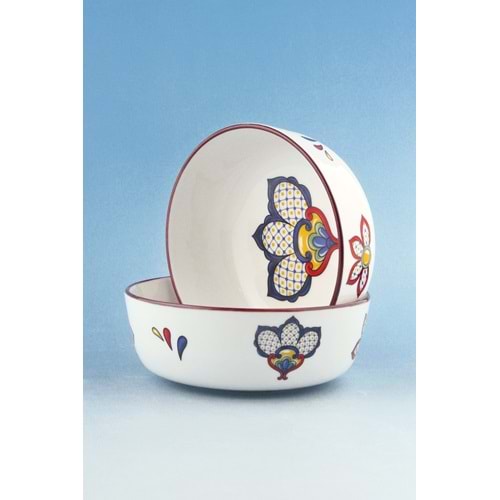 Mexican red 2 adet porselen salata kasesi