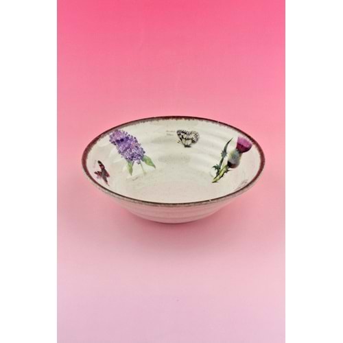 Lilac botanik porselen salata kasesi