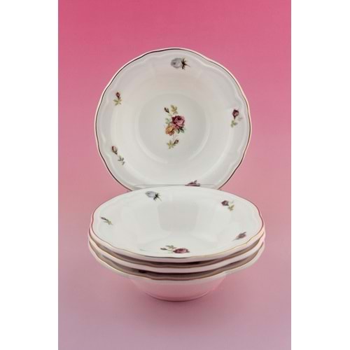 Angela antik altın yaldızlı 4 parça porselen kase