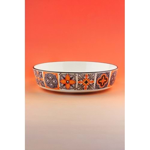 Orange tile porselen salata kasesi