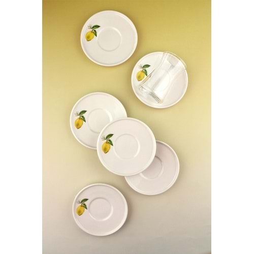 Lemon 12 parça 6 kişilik porselen çay takımı