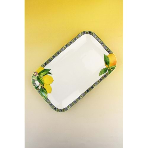 Capri lemon büyük boy porselen tepsi