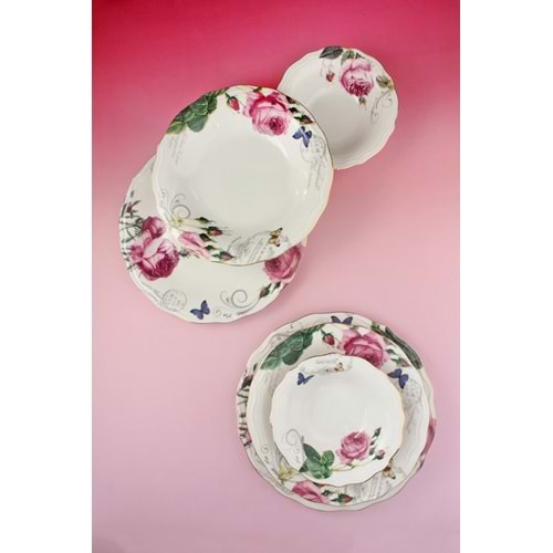 Jasmine 2 kişilik 6 parça porselen yemek takımı