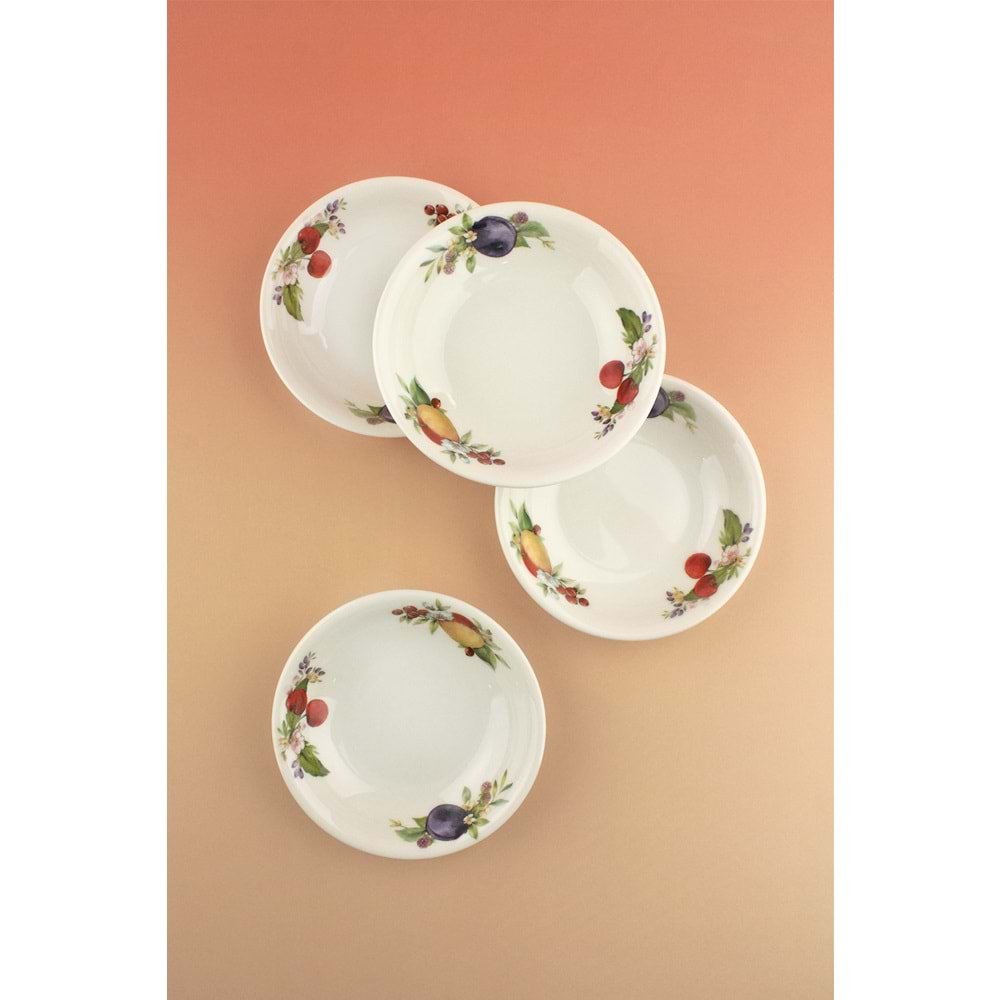 Fruits 4 parça porselen çerezlik