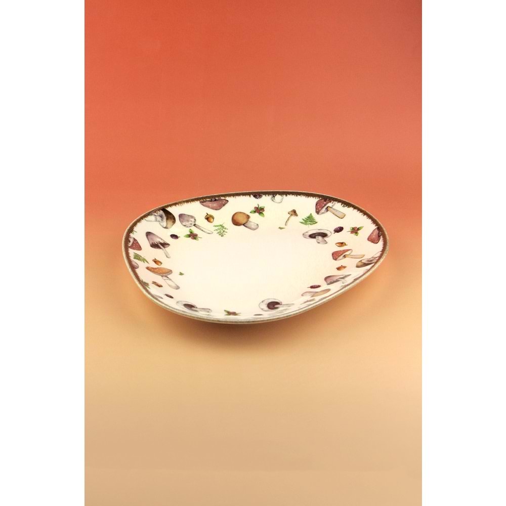 Retro mushroom porselen servis/sunum tabağı