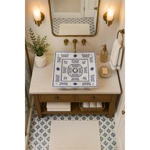 Ornamenta tezgah üstü porselen kare lavabo