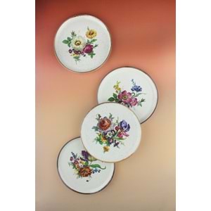 Retro bouquet 4 parça porselen pasta tabağı