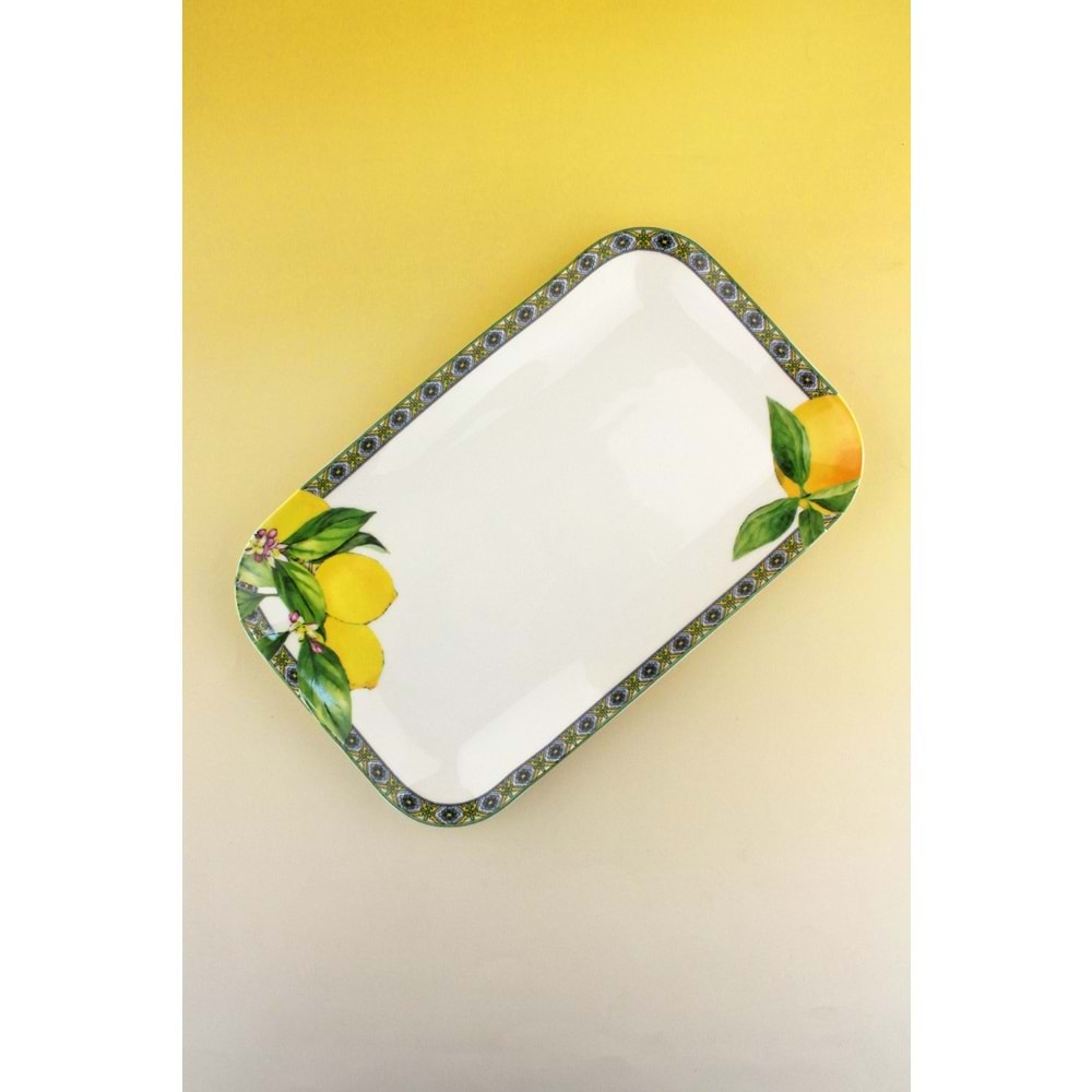 Capri lemon büyük boy porselen tepsi