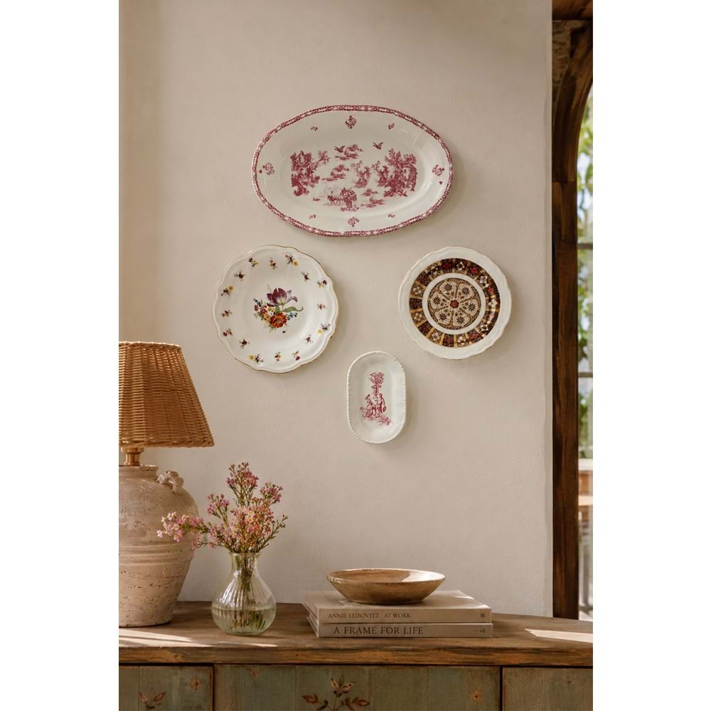 Maison porselen duvar tabağı seti ( asma aparatıyla )