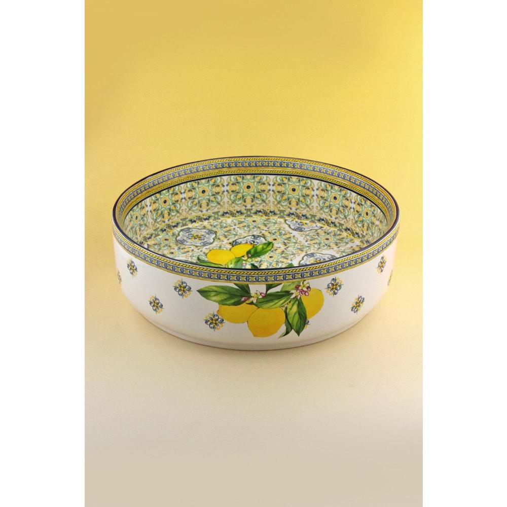 Capri lemon tezgah üstü porselen çanak lavabo